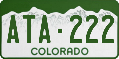 CO license plate ATA222
