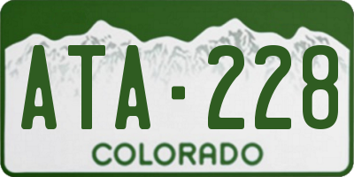 CO license plate ATA228