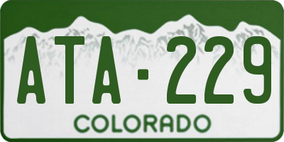 CO license plate ATA229
