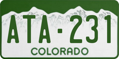 CO license plate ATA231