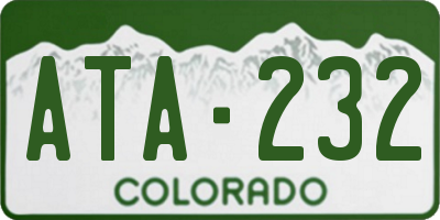 CO license plate ATA232