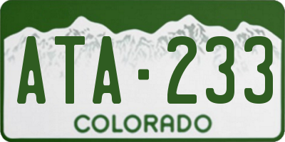 CO license plate ATA233
