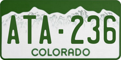 CO license plate ATA236