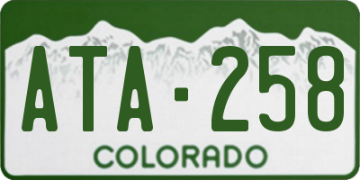 CO license plate ATA258