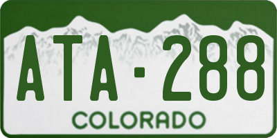 CO license plate ATA288