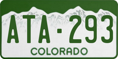 CO license plate ATA293