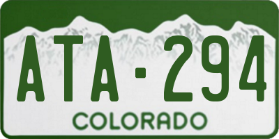 CO license plate ATA294