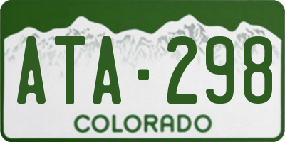 CO license plate ATA298