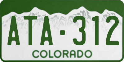 CO license plate ATA312