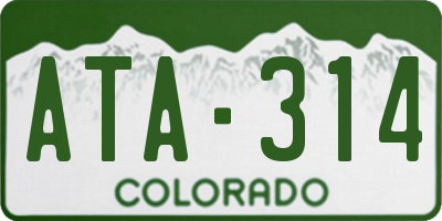 CO license plate ATA314