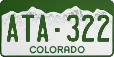 CO license plate ATA322