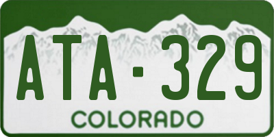 CO license plate ATA329