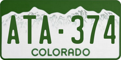 CO license plate ATA374