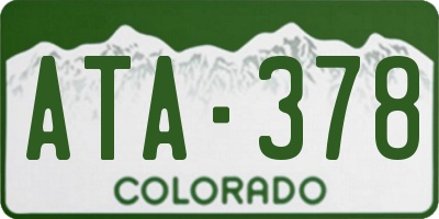 CO license plate ATA378