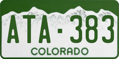 CO license plate ATA383