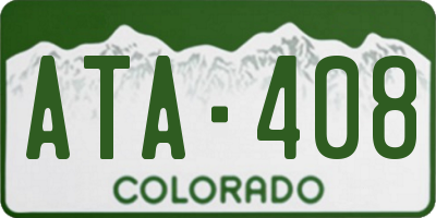 CO license plate ATA408