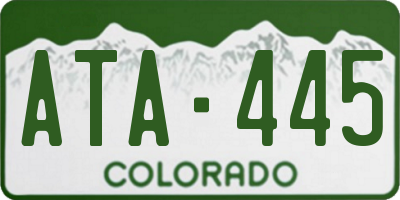 CO license plate ATA445