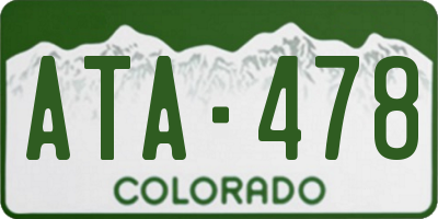 CO license plate ATA478
