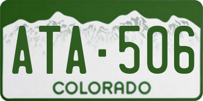 CO license plate ATA506