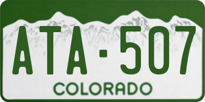 CO license plate ATA507