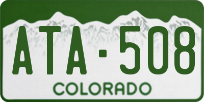 CO license plate ATA508