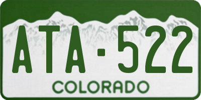 CO license plate ATA522
