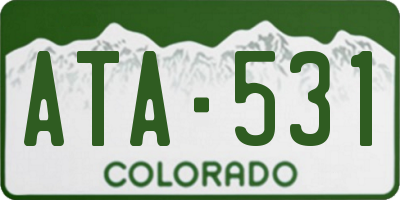 CO license plate ATA531
