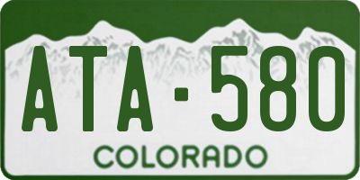 CO license plate ATA580