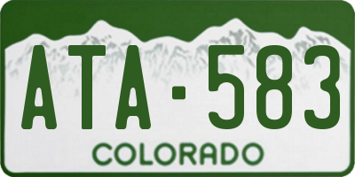 CO license plate ATA583