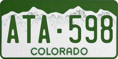 CO license plate ATA598