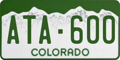 CO license plate ATA600