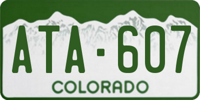 CO license plate ATA607