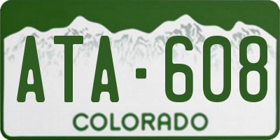 CO license plate ATA608
