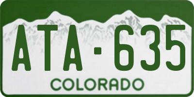 CO license plate ATA635
