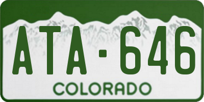 CO license plate ATA646