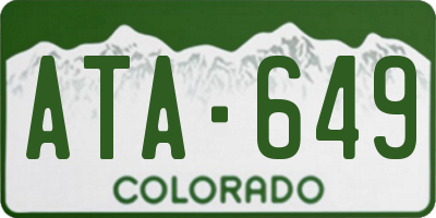 CO license plate ATA649