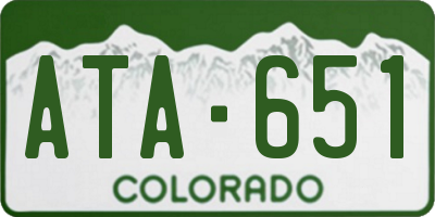 CO license plate ATA651