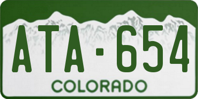 CO license plate ATA654