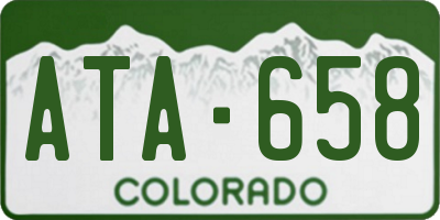 CO license plate ATA658