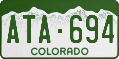 CO license plate ATA694