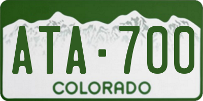CO license plate ATA700