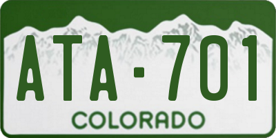 CO license plate ATA701