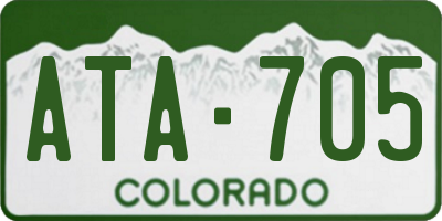 CO license plate ATA705