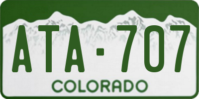 CO license plate ATA707