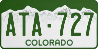 CO license plate ATA727