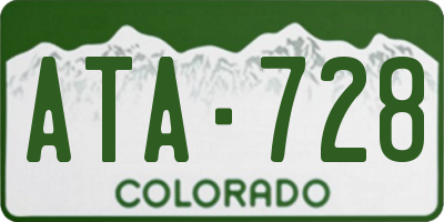 CO license plate ATA728
