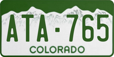 CO license plate ATA765
