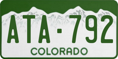 CO license plate ATA792