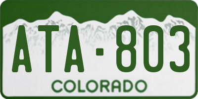 CO license plate ATA803