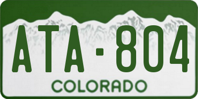 CO license plate ATA804